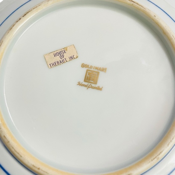 Japanese Arita Ware Gold Imari Shallow Bowl Console Dish Cobalt Blue Vintage - Picture 9 of 13